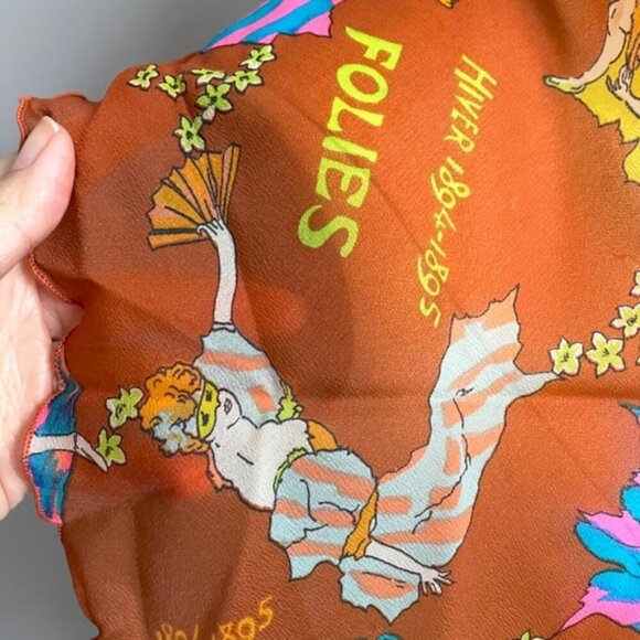 Vintage French Cancan Art Deco Girls Long Chiffon Scarf - Picture 5 of 11